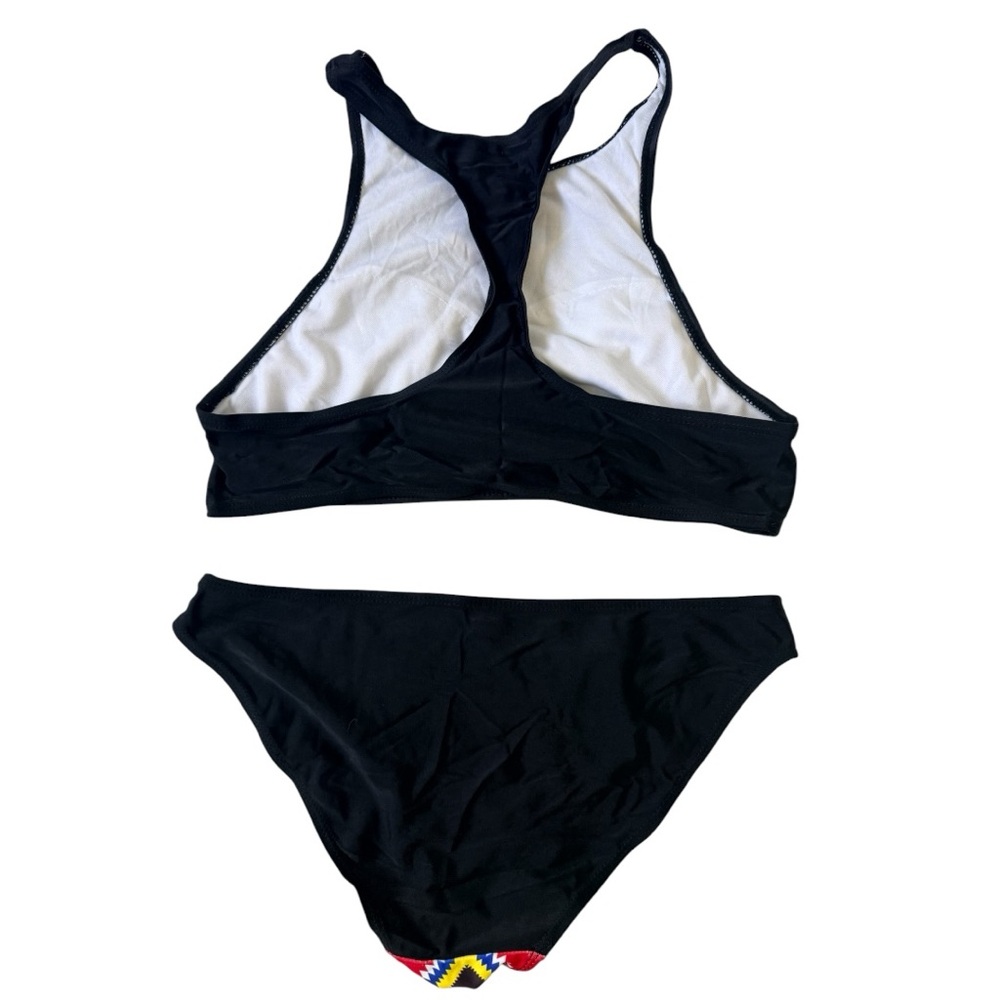 High-Neck Racerback 2-Piece Bikini Multicolor Womens Size Medium - Picture 5 of 7